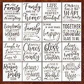 16 Set of Inspirational Stencils and Templates for Painting - Stencils for Wood Signs - Large Stencil Templates for Walls, Cr
