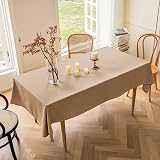 Home Brilliant Waterproof Table Cloth Rectangular 140x183cm Faux Linen view 2