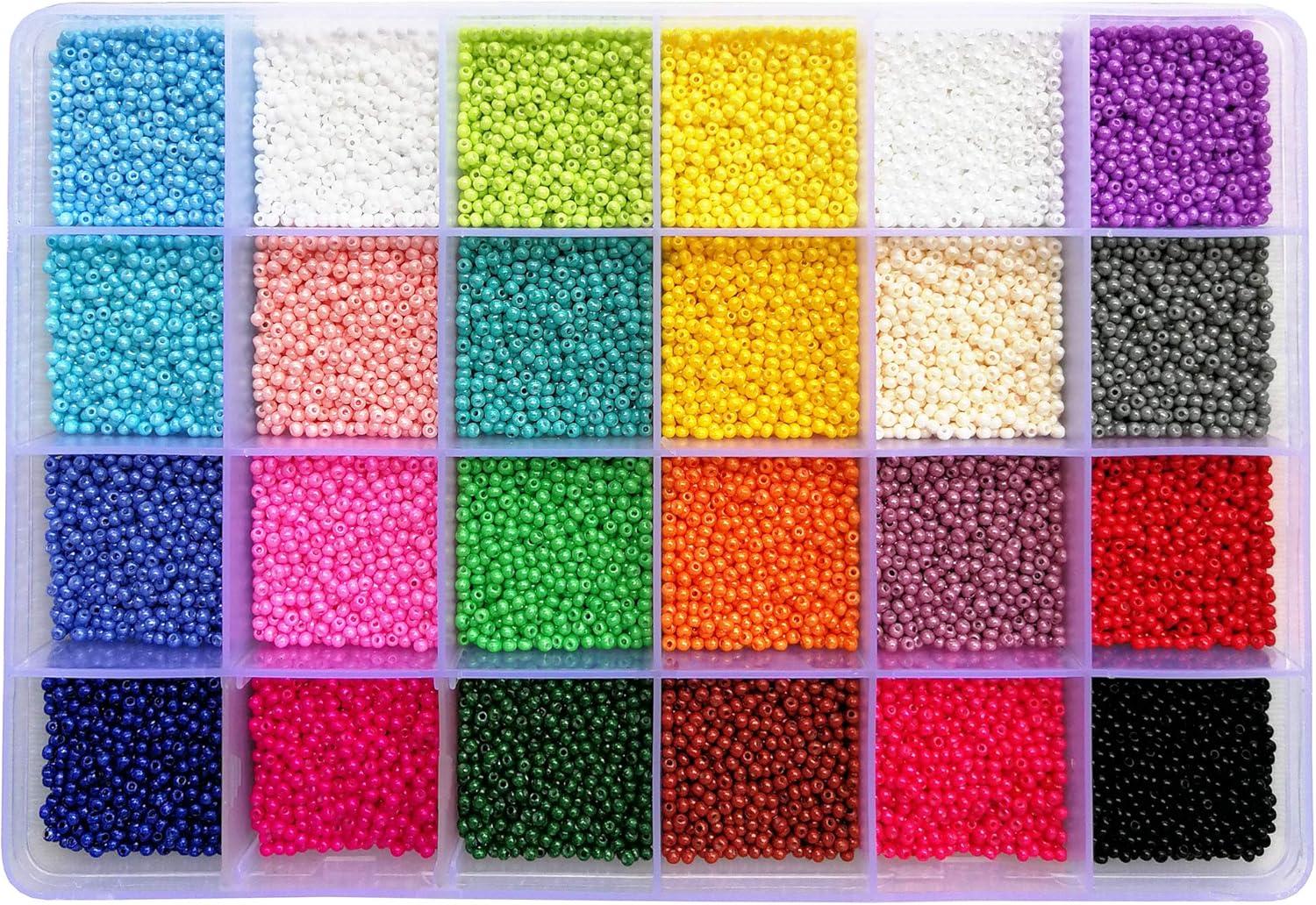 BALABEAD 12/0 Size Almost Uniform Seed Beads 24000pcs in Box Shiny