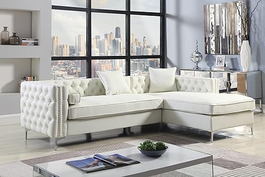 Amazon Com Iconic Home Da Vinci Right Hand Facing Sectional Sofa