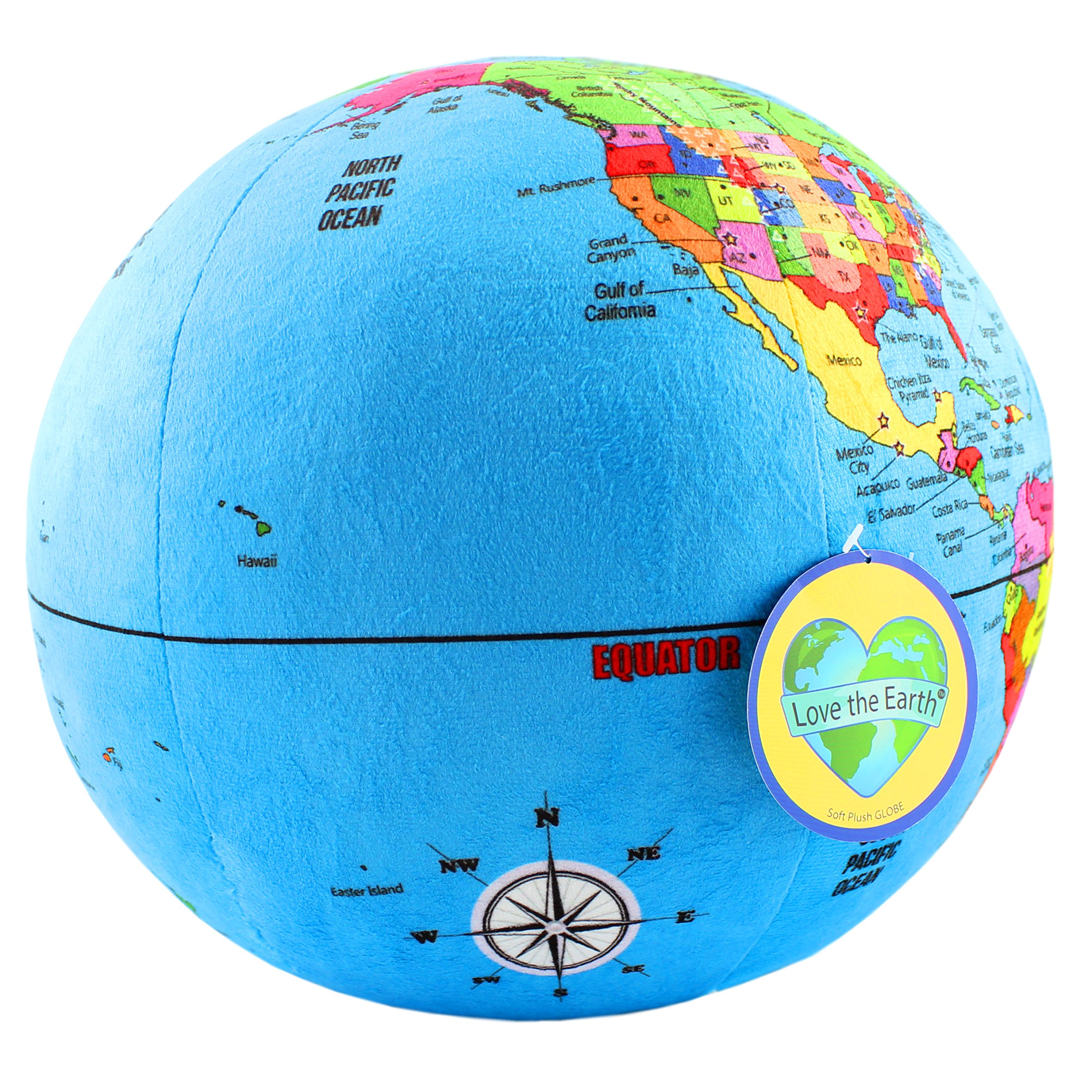 Attatoy LoveTheEarth Plush Globe; 13" Educational World