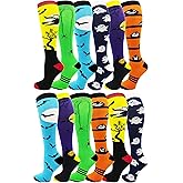 Halloween Socks for Women Girls, 12 Pairs Bats Pumpkins Ghosts Print, Colorful Pattern Novelty Cute