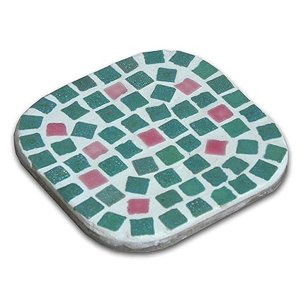 ALEA Mosaic Mosaik Bausatz, 2 Untersätze, Lichtgrün - Lachsorange