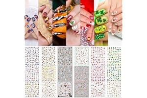 Whaline 18 Sheets Fall Nail Art Stickers All Holiday Nail Decals All Season Halloween Christmas Winter Valentine 4th of July Self-Adhesive Nail Decals for Xmas DIY Manicure Party Decor