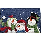 EZ.enjoy Winter Snowman Family Hand-Hooked Accent Rug 28.5 X 17 Inches for Holiday Christmas Home décor