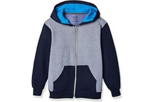 Fruit of the Loom boys Fleece Sweatshirts, Hoodies, Sweatpants & Joggers Shirt, Full Zip - Navy Stripe, Small US