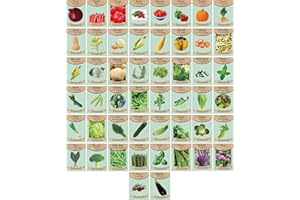 Set of 50 Premium Variety Herbs and Vegetables - Deluxe Garden Choices for Premium Gardening! (50 Variety Premium Garden Vege
