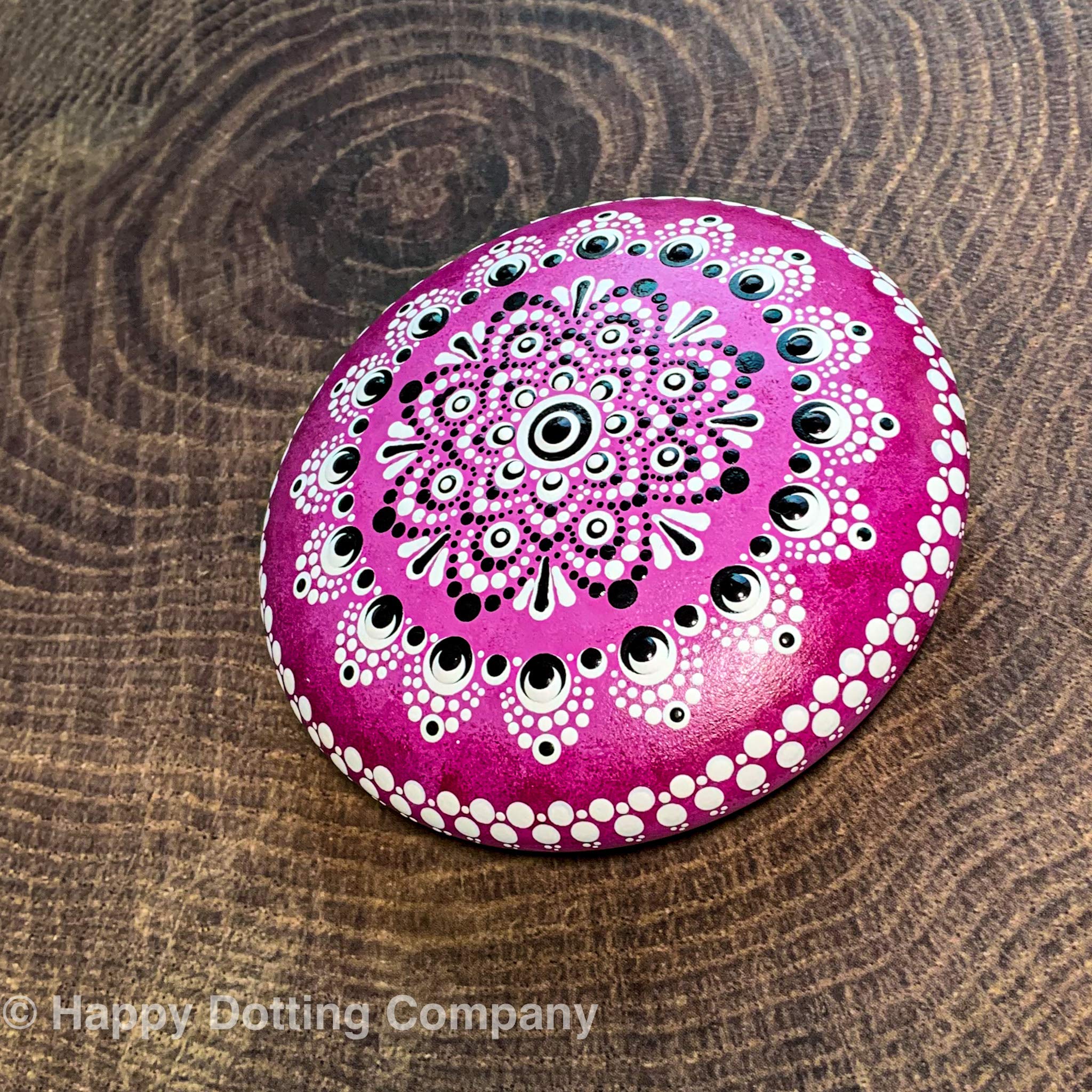 Stone Mold - for Making Stones for Painting - Happy Dotting Company - Large Round Shape - Smooth Casting with inbuilt Center for Dotting Mandala and Stone dot Art - to Make Rocks for Painting