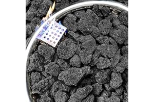 NUPICK 10lb Black Lava Rocks for Fire Pit, 1/2"-2" Volcanic Rock for Fireplace Indoor Outdoor, Lava Stone for Natural Gas & Propane Systems, Fire Glass Base Layer, Fire Bowls, Landscaping, Plants