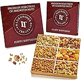 Luxurious Treats Nuts Gift Basket, Happy Birthday Nut Gifts Gourmet Collection Healthy Food Box Mixed Cravings Platter Tray Sampler Assortment Mix for Men Women