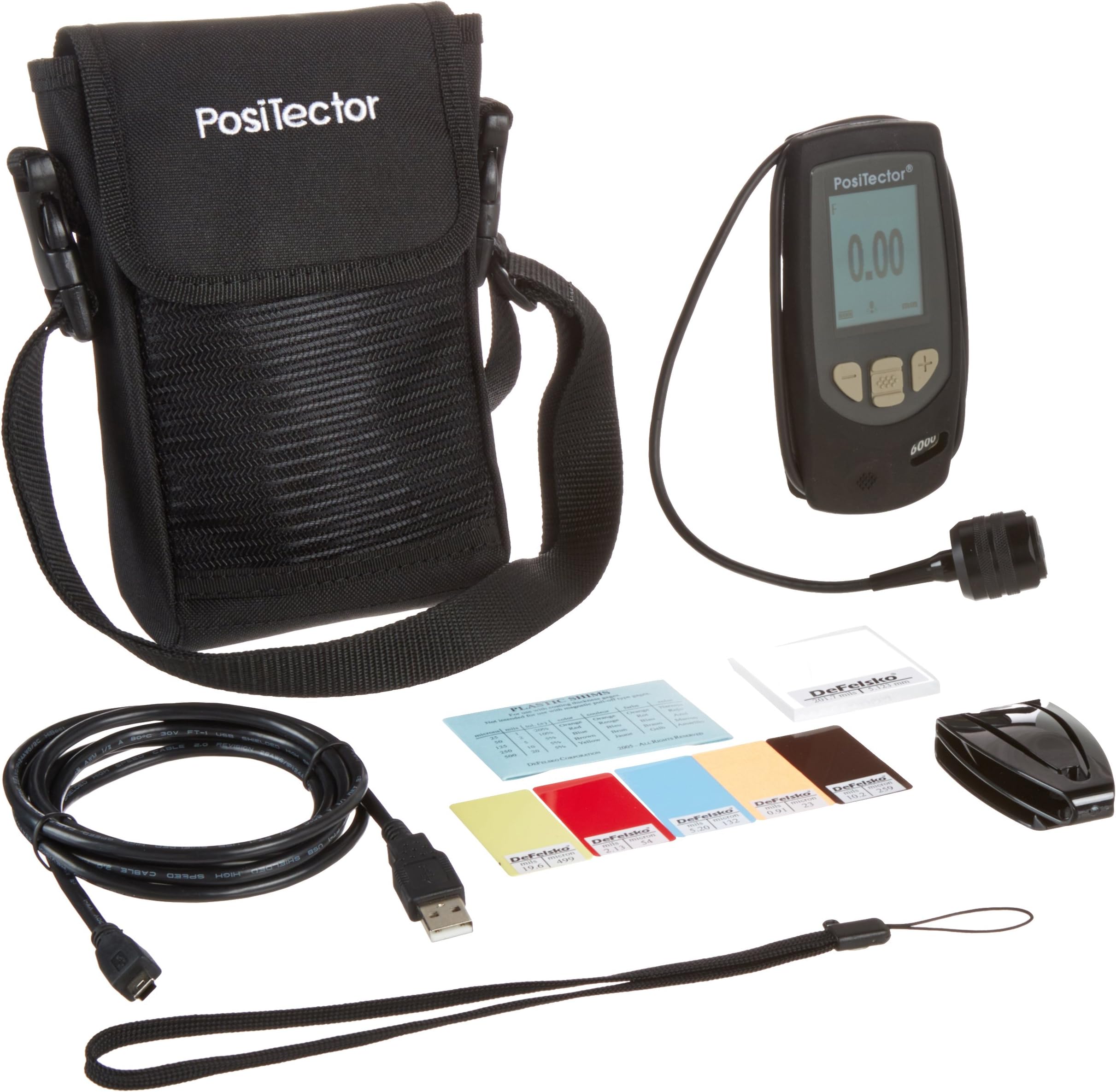 Defelsko FNS1-E PosiTector Standard Coating Thickness Gage with Separate Ferrous/Non-Ferrous Probe, 6000 Series, 0-60 mils Accuracy