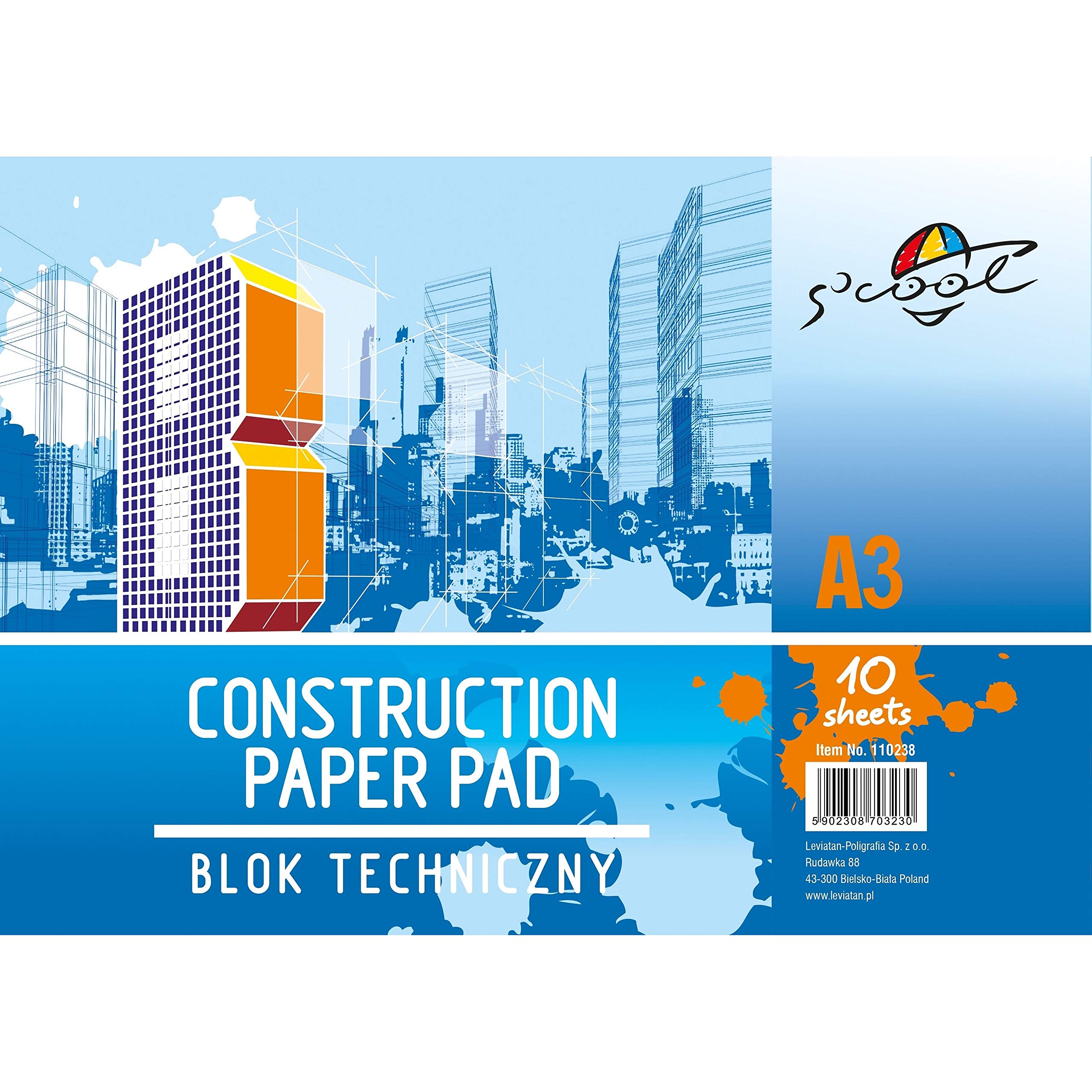 S'COOL Drawing Paper | Sketch Pad (A3, 160 g/m², 10 Sheets) | Drawing Pad White | Sketch Book for Drawing, Charcoal,White