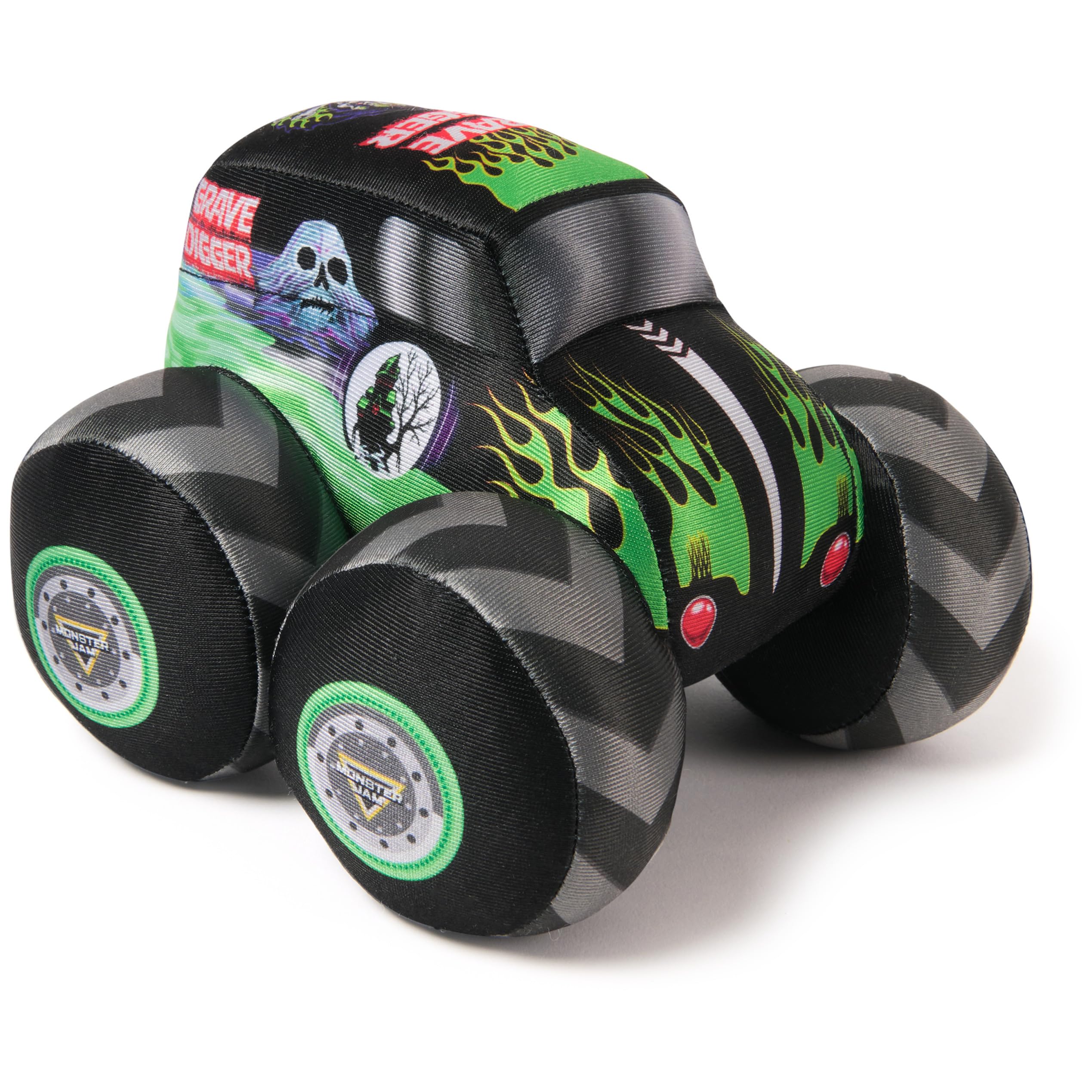 Monster Jam Official Grave Digger Monster Truck with Sound, Plush Toy, Zombie Monster Truck for Boys and Girls, Kids Toys for Ages 3 and Up, 7”