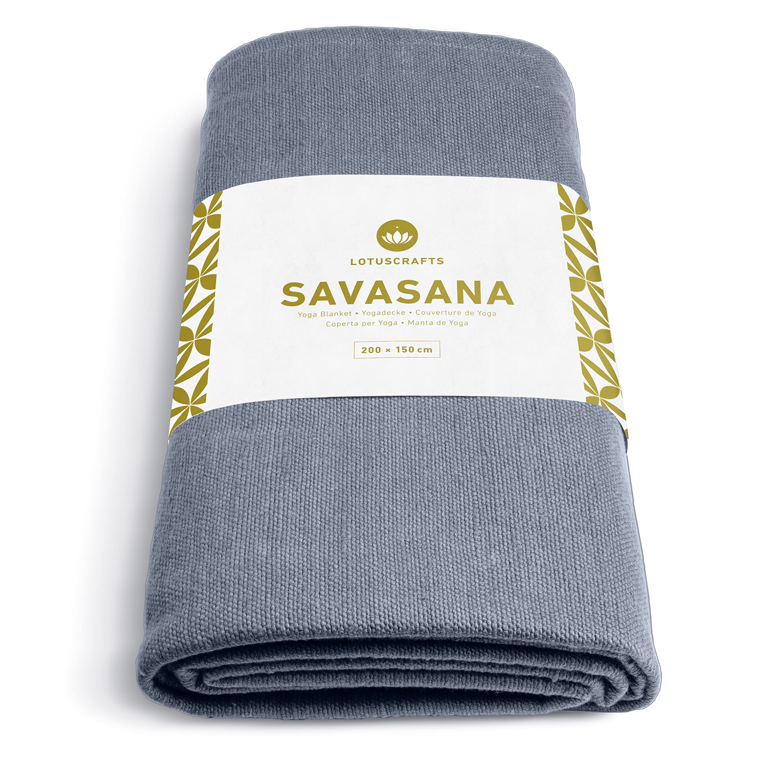 Lotuscrafts Yoga Blanket Savasana [200 x 150 cm] - Meditation Blanket - Robust & Durable - Made of 100% Organic Cotton