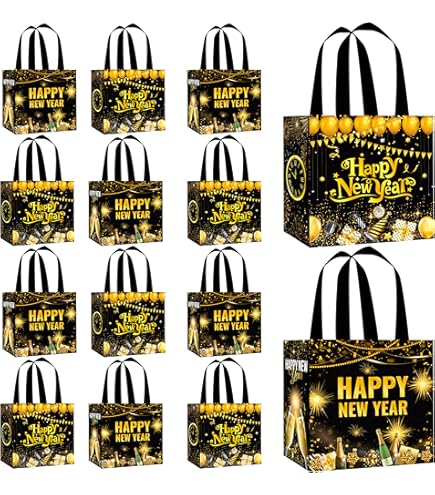 Amazon.com: 12 PCS New Year Gift Bags with 18 Sticker,2025-2026