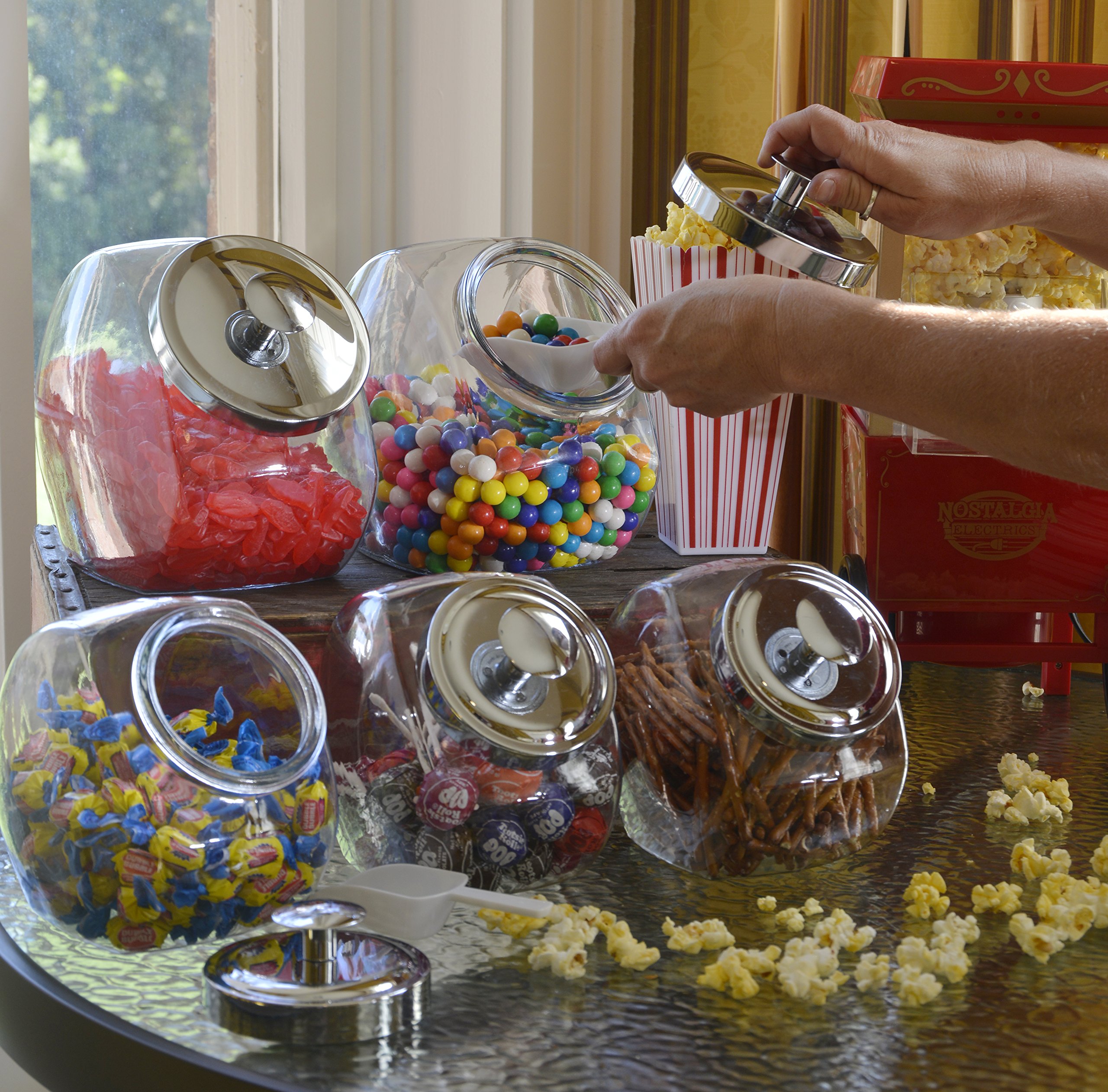 Anchor Hocking Penny Candy Glass Jar Storage Container with Lid, 1