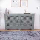 Vida Designs Oxford Radiator Cover Olive Grey Large H82xW152xD19cm view 2