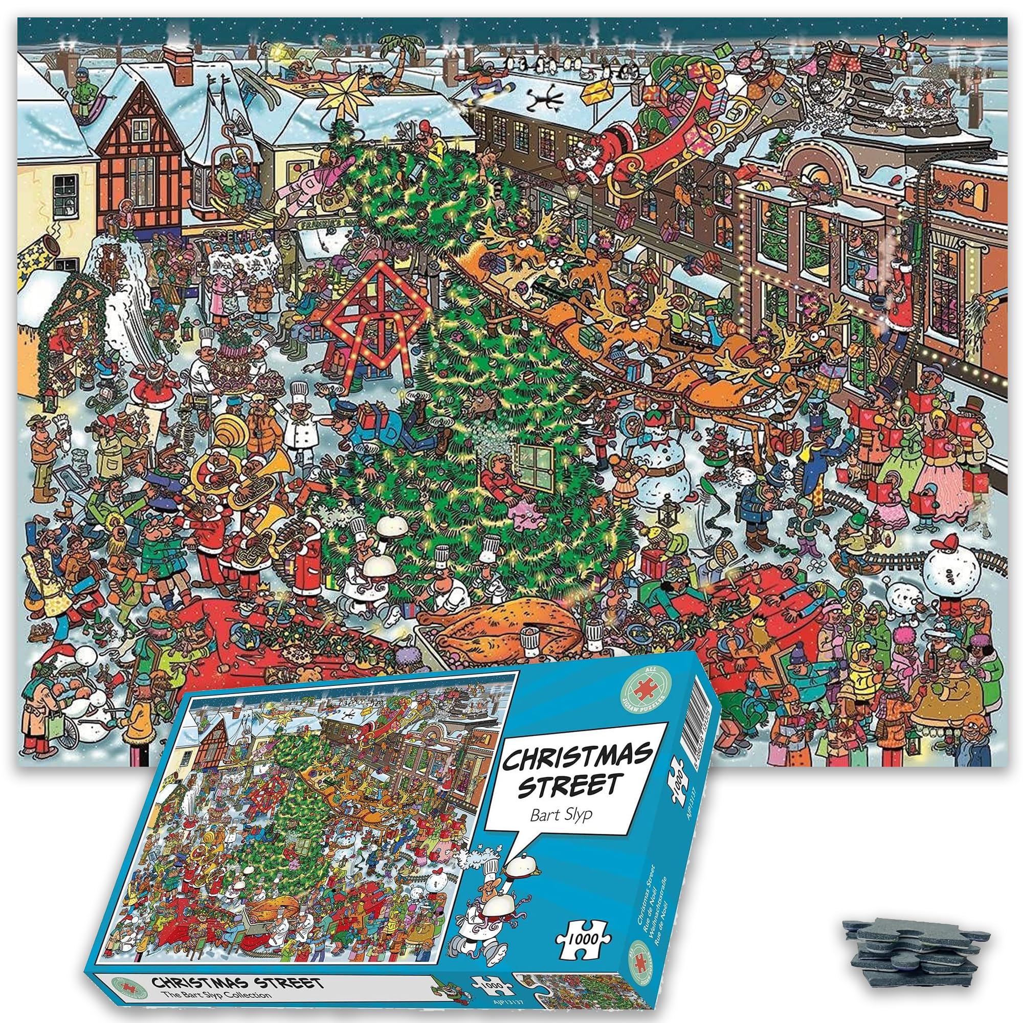 1000 Piece Jigsaw Puzzle - Christmas Street by Bart Slyp -1000 Piece Jigsaw Puzzles for Adults - Hardest Jigsaw Puzzle, Festive Puzzle, Present