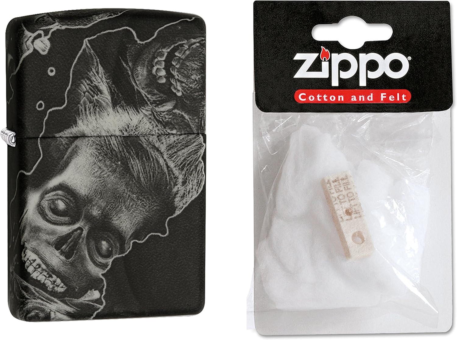 Zippo 15489 Soft Touch Skull I PLUS Replacement, Cotton Wool, Choice
