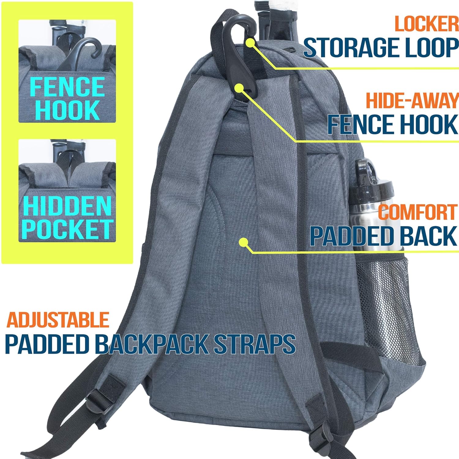 Athletico Compact City Tennis Backpack (Gray) : Sports & Outdoors