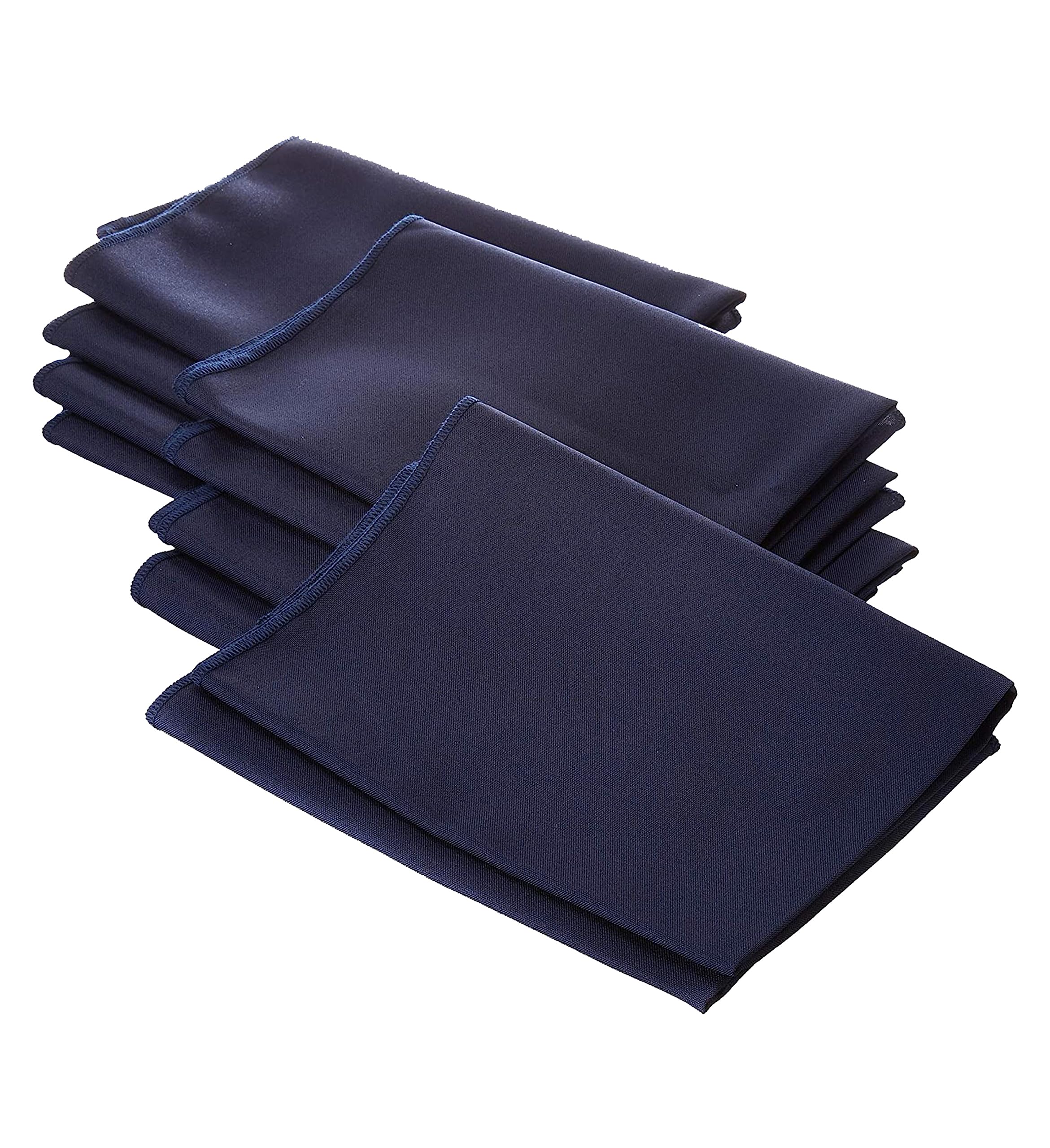 LA Linen Poplin Napkin, Polyester, Navy Blue, 18 x 18-inch, Pack of 10, 45.7 x 45.7 x 0.04 cm