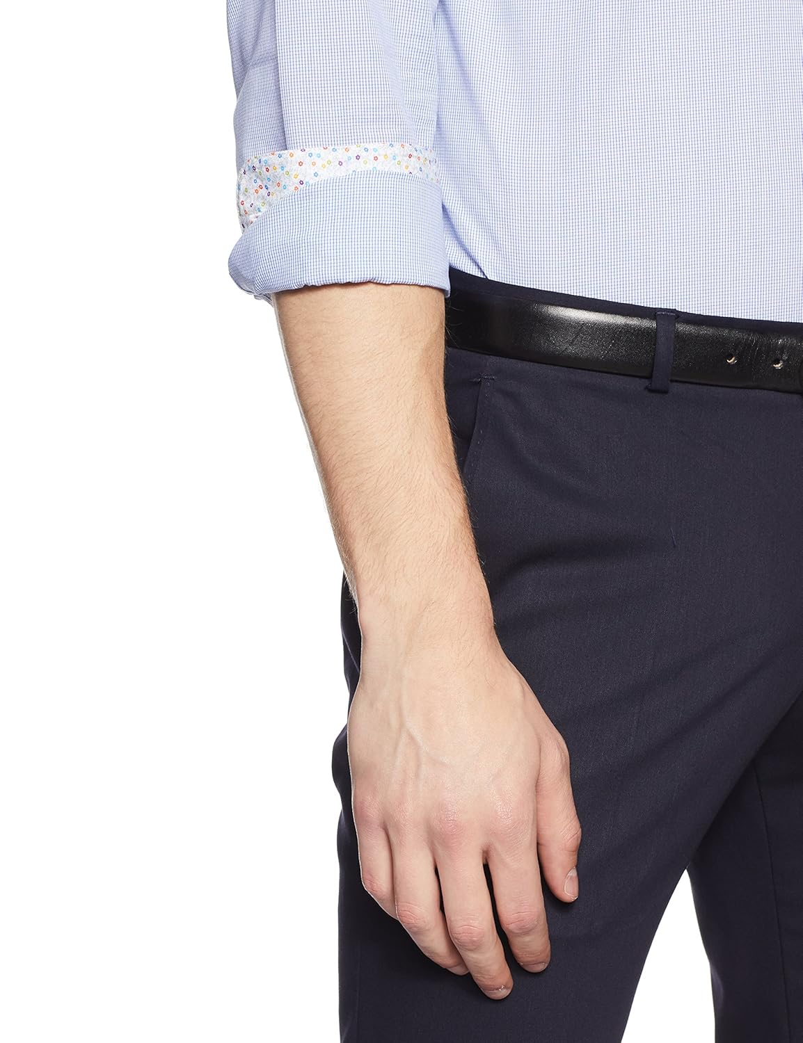 peter england men's checkered slim fit formal shirt