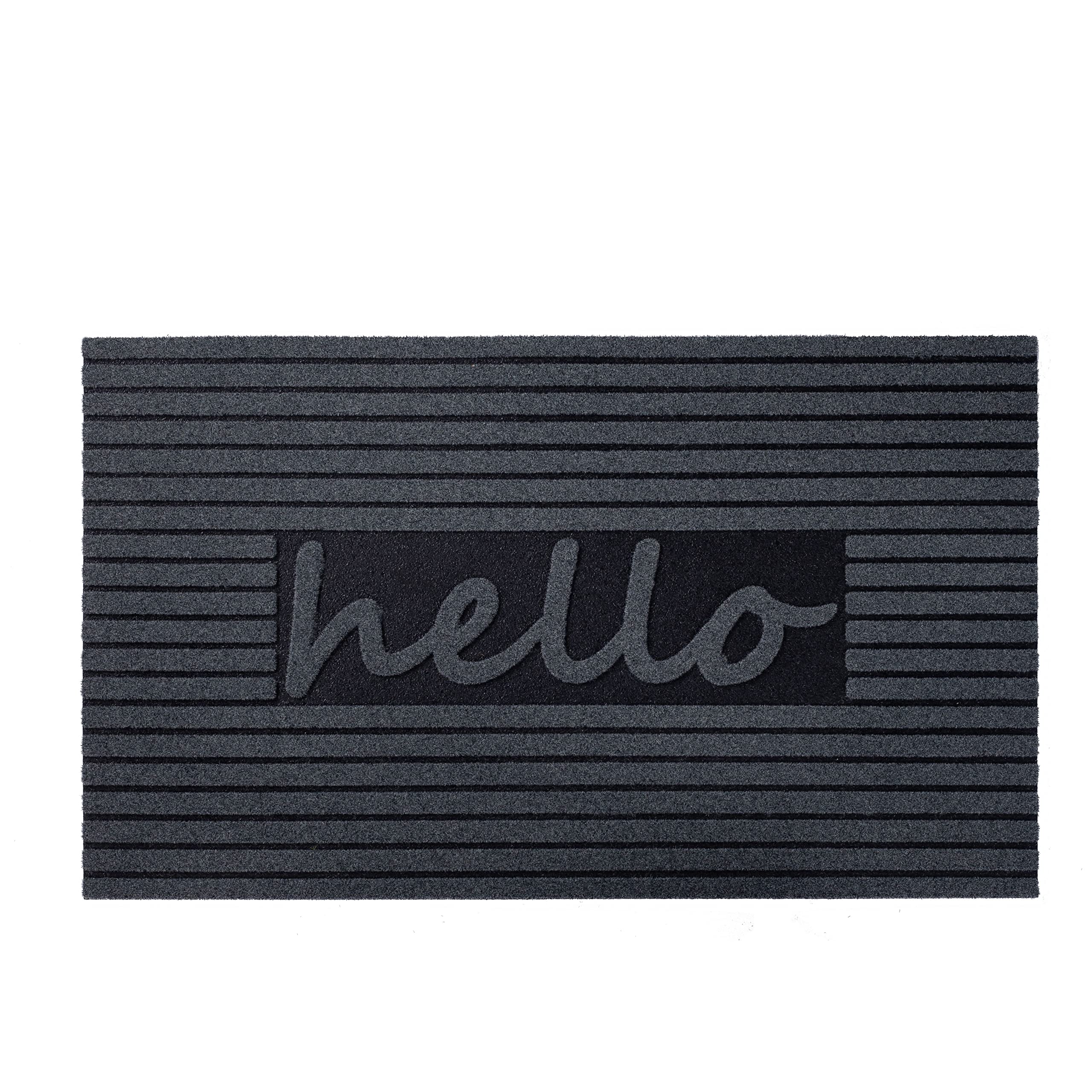 Nicoman HELLO Barrier Doormat Eco-Friendly Scrape and Absorbent Indoor/Outdoor Door Mat 75x45cm (30''x18'')