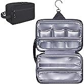 HILOMON Toiletry Bag for Men, YKK Zippers Hanging Bathroom Shower Hygiene Bag with Metal XXL Swivel Hook, Big Comparment, Waterproof for Travel Accessories