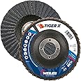 Weiler 51223 Tiger X Flap Disc, Ceramic and Zirconia Alumina, Flat, Phenolic Backing, 40 Grit, 4-1/2", 7/8" Arbor Hole (Pack of 10)