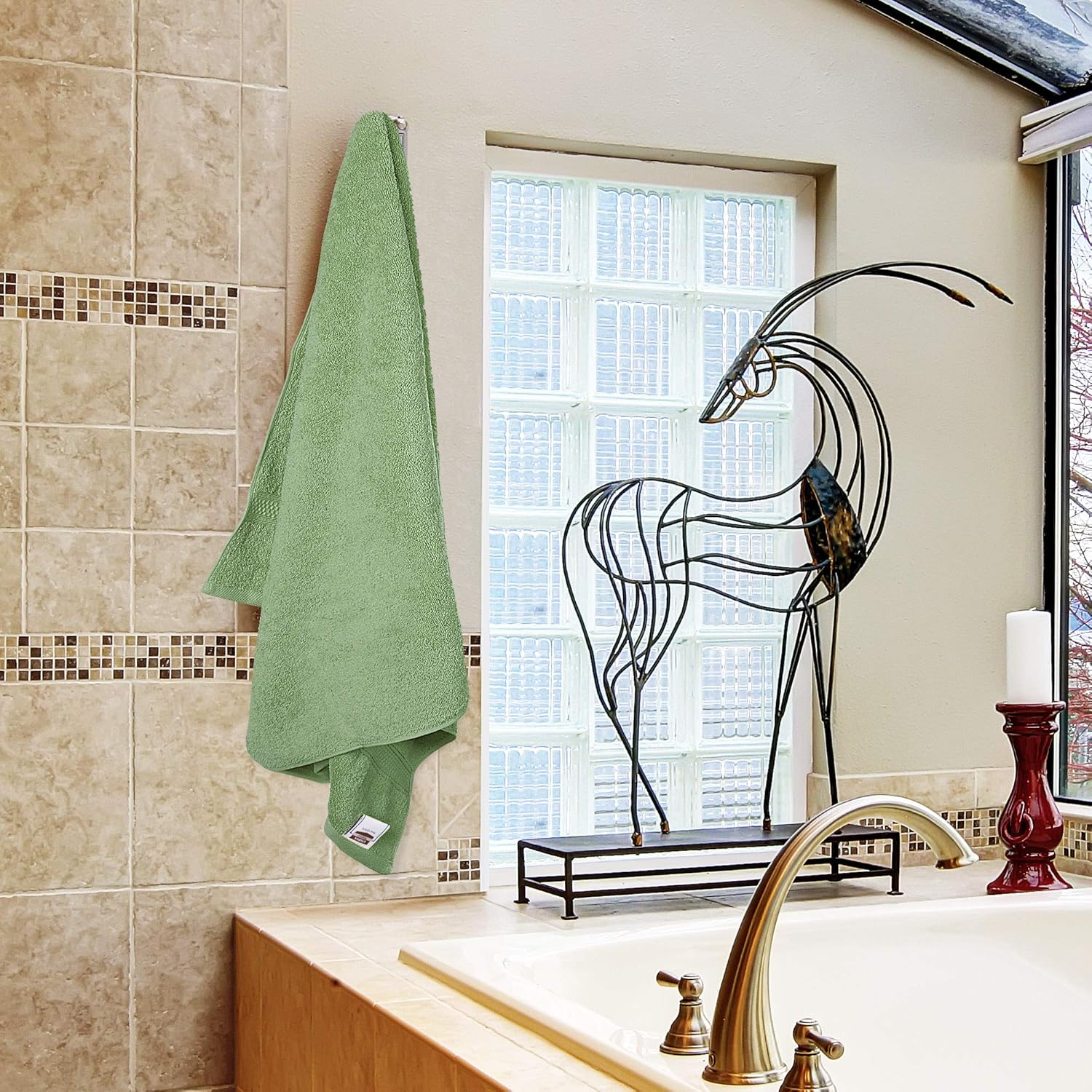 Utopia Towels - Premium Towel Set, Sage Green - 2 Bath Towels, 2 Hand Towels, and 4 Washcloths - 700 GSM Ring Spun Cotton Highly Absorbent Towels for Bathroom, Shower Towel, (8 Pieces): Home & Kitchen