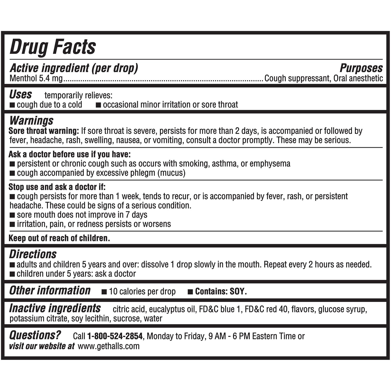 HALLS Relief Mentho-Lyptus flavor Cough Drops, 1 Bag (80 Total Drops): Prime Pantry