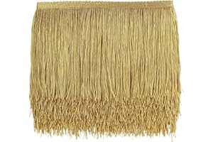 AWAYTR 10 Yards Sewing Fringe Trim - 4in Wide Tassel for DIY Craft Clothing and Dress Decoration (Gold, 4 Inches Wide)