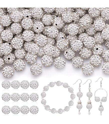 120 Perline Di Strass Rosse 10 Mm – Lucide, Rtonde, Foro 1,8 Mm – Per Gioielli Fai Da Te, Bracciali, Collane, Orecchini