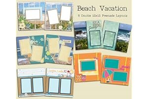 EZSCRAPBOOKS QUICK PAGES Beach Scrapbook Set - 5 Double Page Layouts