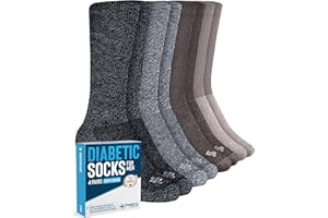 Doctor's Select Diabetic Socks for Men and Women - 4 Pairs Neuropathy Socks | Socks for Diabetics Men | Mens Diabetic Socks