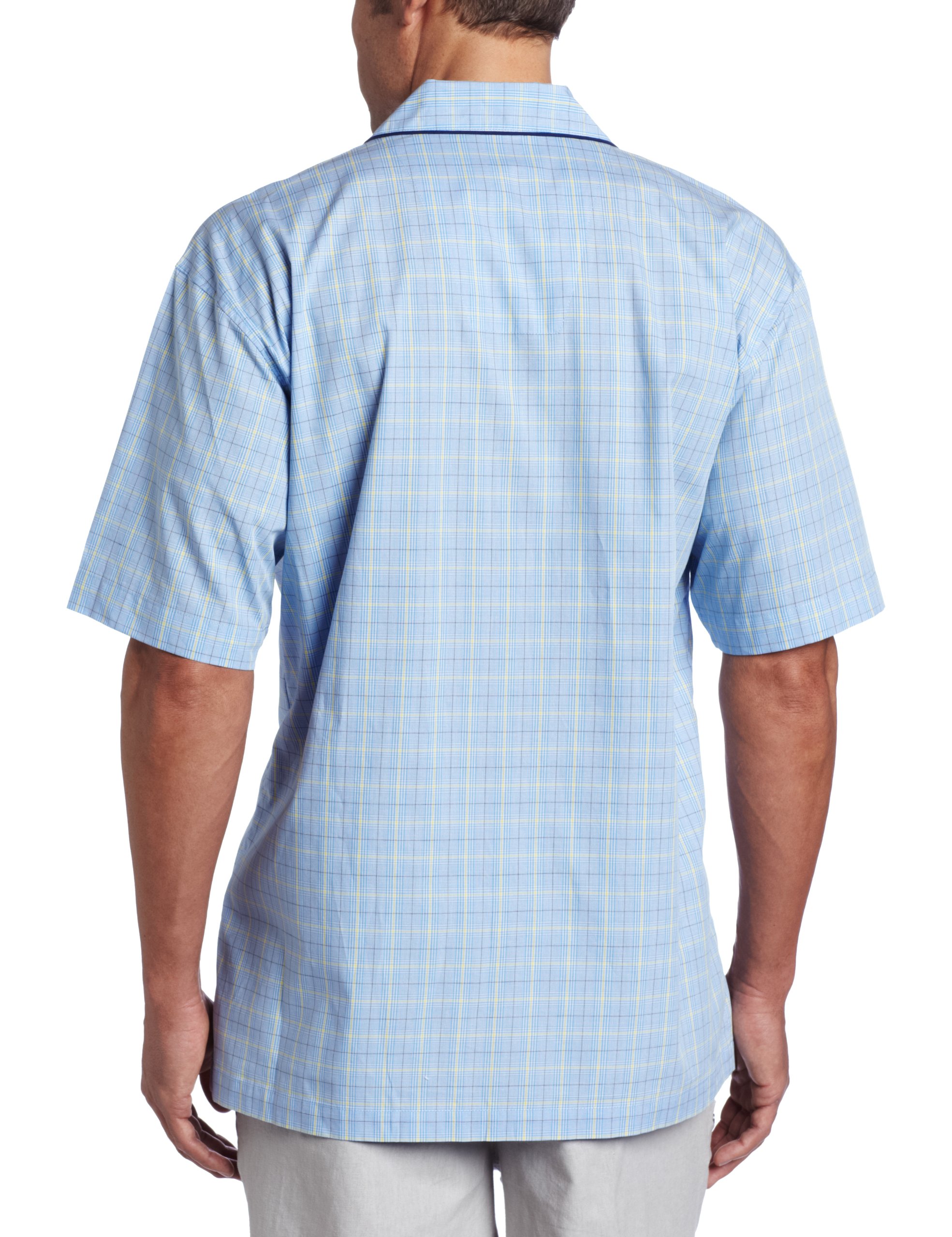 Nautica Men's Seaview Plaid Camp Sleep Shirt Nautical Fashions