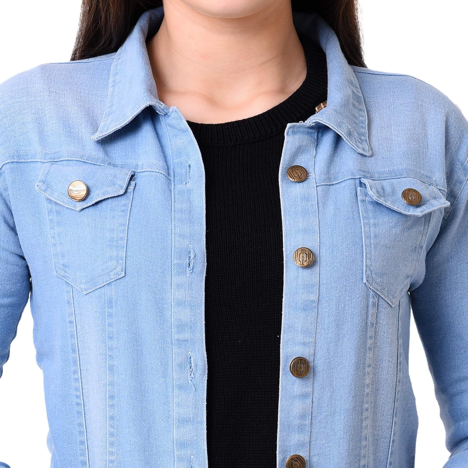 c.cozami full sleeves solid women denim jacket
