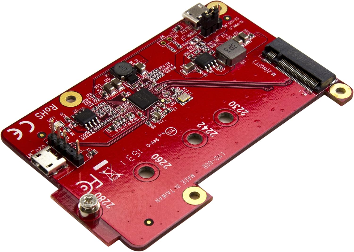 StarTech.com Raspberry Pi Board - USB 2.0 480Mbps - USB to M.2 SATA Converter - USB to SATA Raspberry Pi SSD (PIB2M21),Red