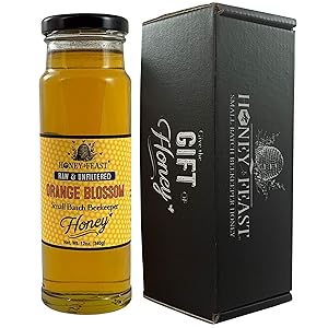 Honey Feast - Raw Orange Blossom Honey from Florida | Unfiltered & Pure | 12 Ounces | Local honey to Orlando, Tampa, Gainesville, Jacksonville, Sarasota, Fort Myers, Central Florida