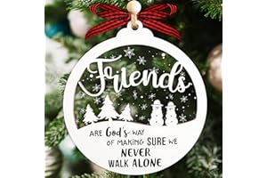HANGWOOUS Friendships Ornament, 2 Layer Friends Christmas Ornaments, Friends Ornament, for Women, Friendship Ornaments for Women Friends, Gifts for Best Friend Woman, Friendship Gifts