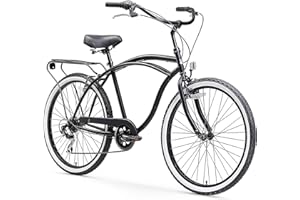 sixthreezero Around The Block Men's Beach Cruiser Bike, Hybrid Bicycle with Rear Rack