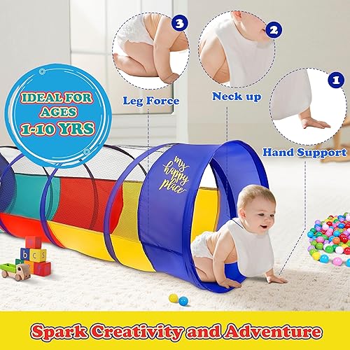 Kiddey Play Tunnel for Kids Crawl Tunnels with See Through Sides  Outdoor Indoor Multicolored Tent for Do
