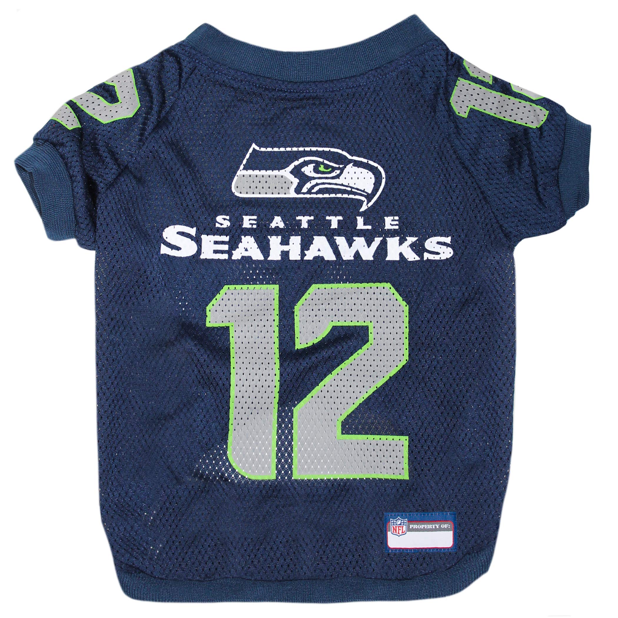 Pets First NFL Seattle Seahawks Raglan Jersey '12th Man' - X-Large. CUTEST FOOTBALL JERSEY for DOGS & CATS