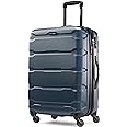 Samsonite Omni PC Hardside Expandable Luggage with Spinner Wheels, Teal, Checked-Medium 24-Inch