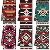 Redbaker 6 Pcs Southwestern Kitchen Towels Boho Aztec Theme Dishtowels Decorative Native American Hand Tea Towels for Absorbent Kitchen Decor with Hanging Loop for Room Home Housewarming Gift