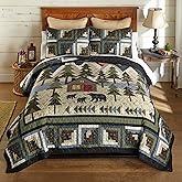 Donna Sharp King Polyester Bedding Set - 3 Piece - Forest Hill Lightweight Lodge Quilt Set with King Quilt and Two King Size Pillow Shams - Machine Washable