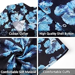 HISDERN Mens Short Sleeve Hawaiian Shirts Summer