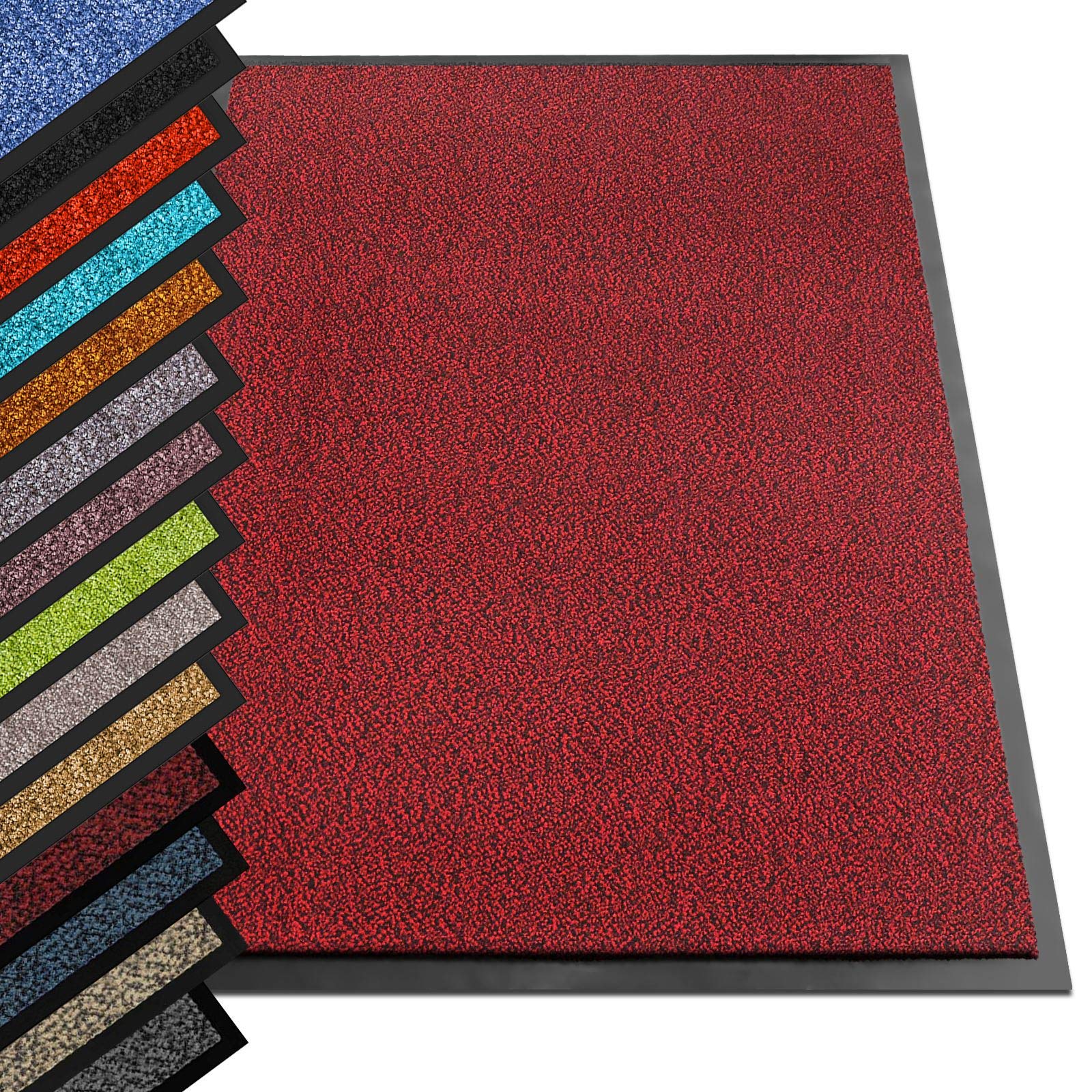 etm Dirt Trapper Door Mat Entrance Mat SKY (Red/Mottled, 60 x 90 cm) Indoor & Outdoor Doormat, Washable Front Door Mat Non-Slip Backing Super Absorbent Floor Mat Entrance Rug Barrier Mat