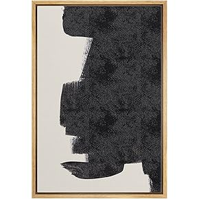 SIGNWIN Framed Canvas Print Wall Art Black Shape...