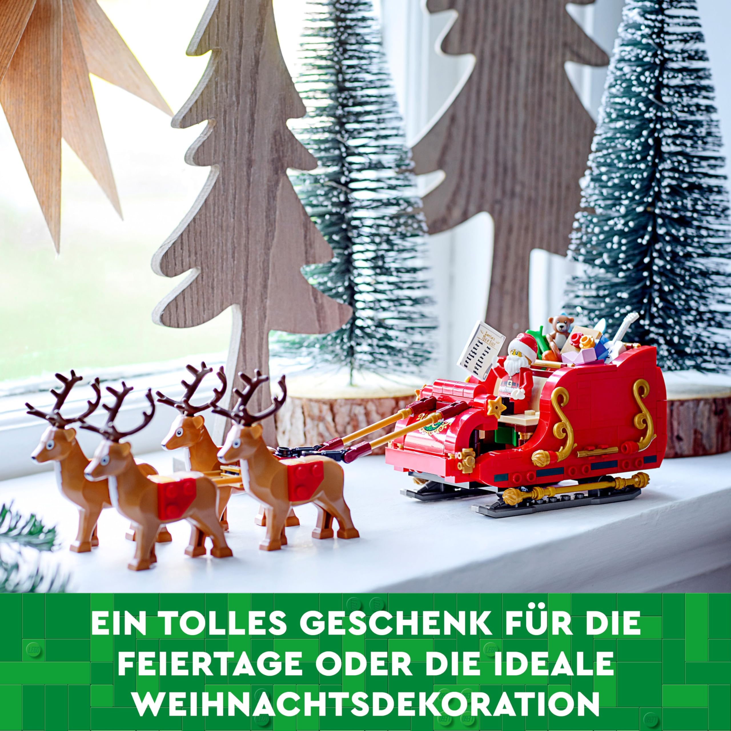LEGO Schlitten des Weihnachtsmanns - Spielzeug für Kinder ab 9 Jahren mit Minifigur, Rentieren, Gitarre, Teddybär und Skiern - Geschenk zu Weihnachten für Jungen und Mädchen - 40499 6